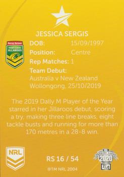 2020 NRL Traders - Representative Stars #RS16 Jessica Sergis Back
